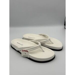 Bernardo Miami Sport Leather Thong Sandals 9.5M Cream Classic Anthropologie $178